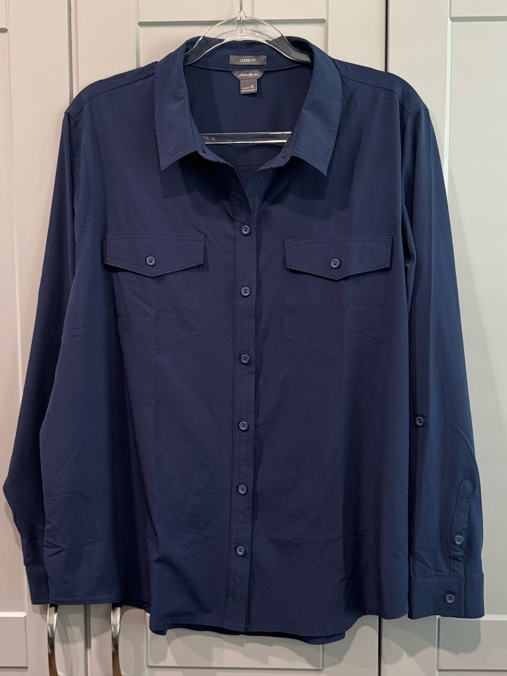 Eddie Bauer Dark Navy Button-Down Utility Shirt